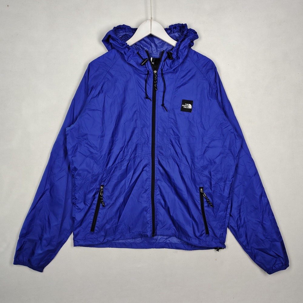 The North Face Mens Blue Windbreaker Hooded Jacket Full Zip RN 61661 Size Medium